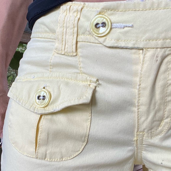 Nori vintage light yellow wide leg low rise cotton pants. Size 5 - Picture 3 of 10